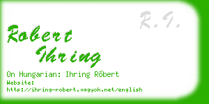 robert ihring business card