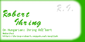 robert ihring business card